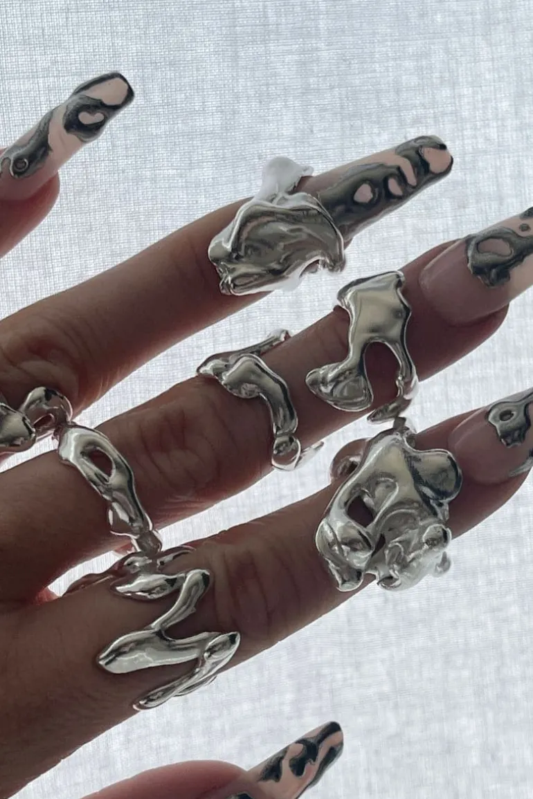 Rings<CULT MIA LAVA N°01 RING WITH GEMSTONES Silver