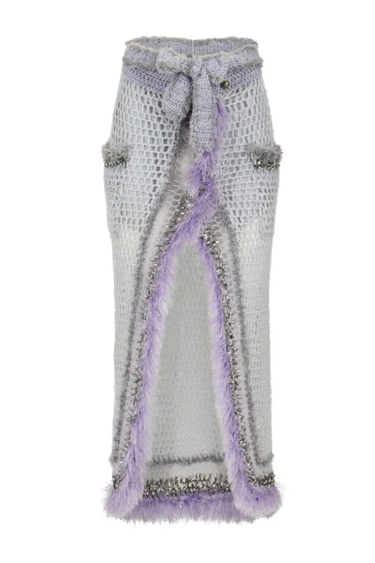 Skirts<CULT MIA HANDMADE KNITTED MIDI SKIRT Lavender
