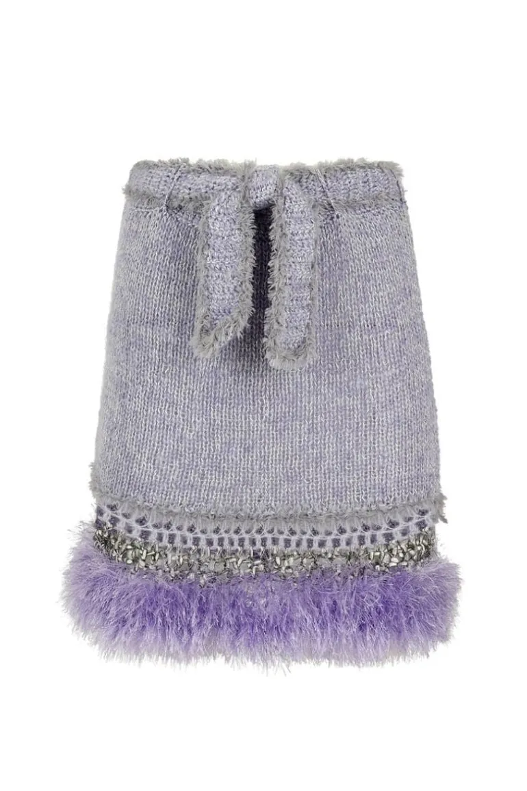 Skirts<CULT MIA HANDMADE KNITTED MINI SKIRT Lavender