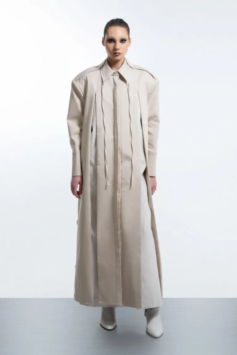Coats<CULT MIA LAYERED CRUMPLE-BACK TRENCH Beige