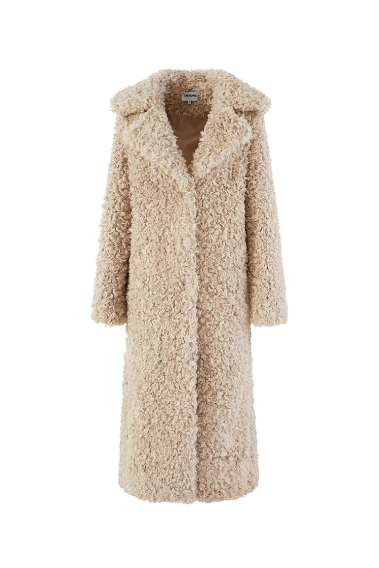 Coats<CULT MIA LEONA FAUX FUR COAT Beige