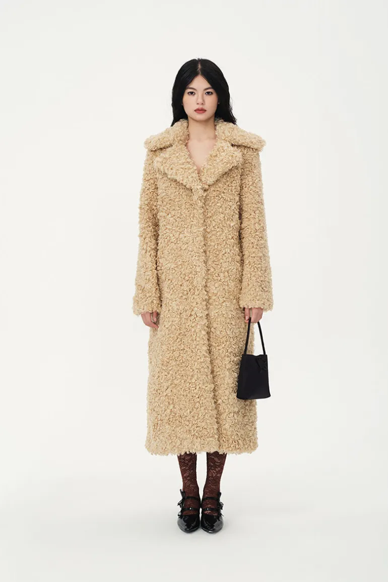 Coats<CULT MIA LEONA FAUX FUR COAT Beige