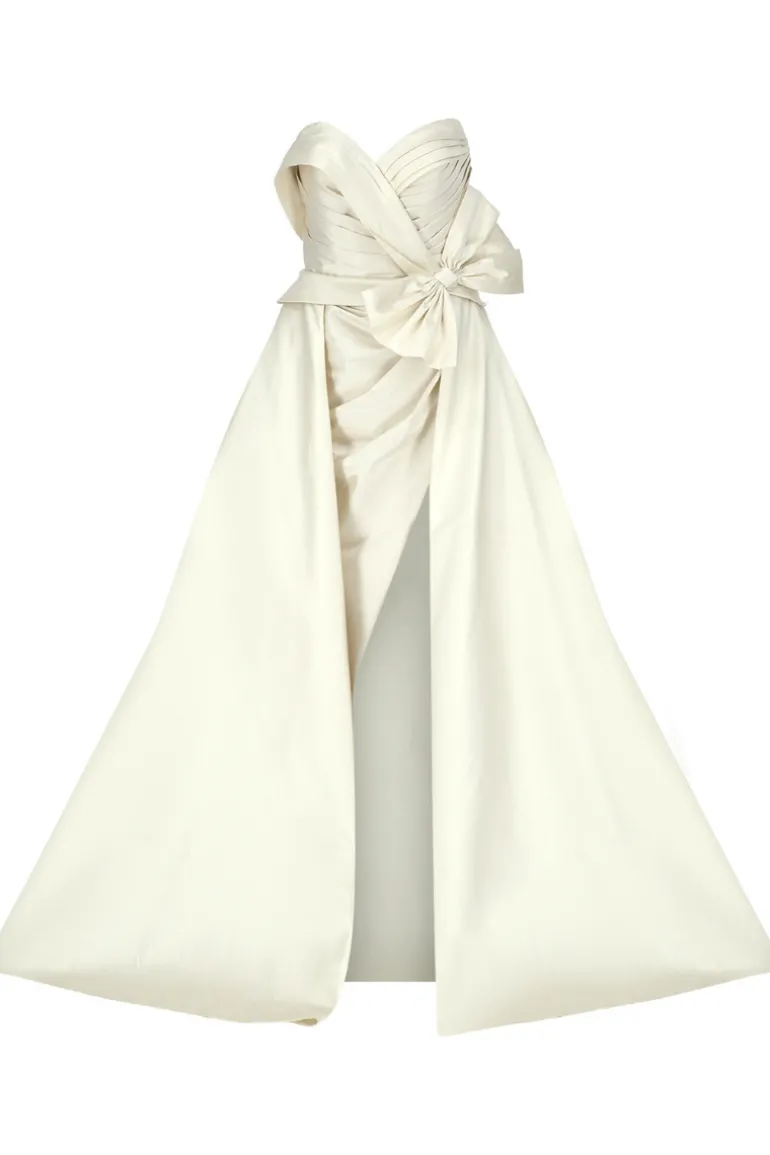 Dresses | Gowns<CULT MIA LEONOR BOW ORNATE GOWN Ivory