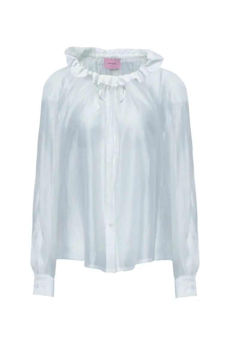 Tops<CULT MIA LESTARI SILK BLEND TOP White