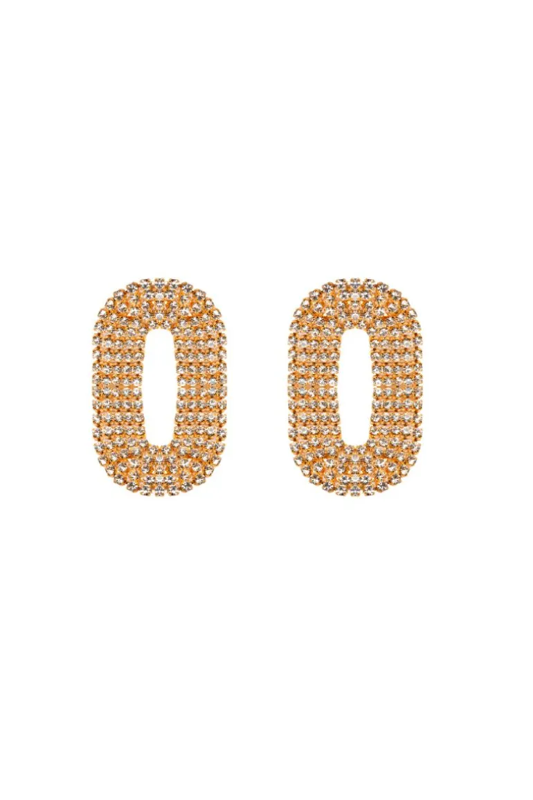 Earrings<CULT MIA LIBERTY ONE EARRINGS Gold+Crystal