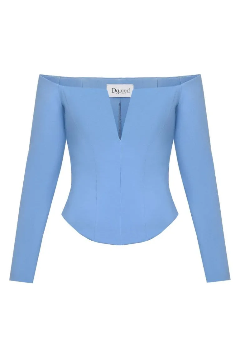 Tops<CULT MIA LIGHT OFF-SHOULDER TOP Blue