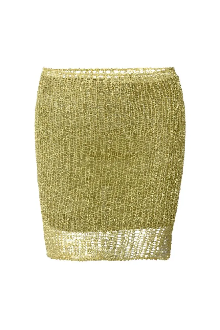 Skirts<CULT MIA CHAIN MINI SKIRT WITH SLIP Light Gold