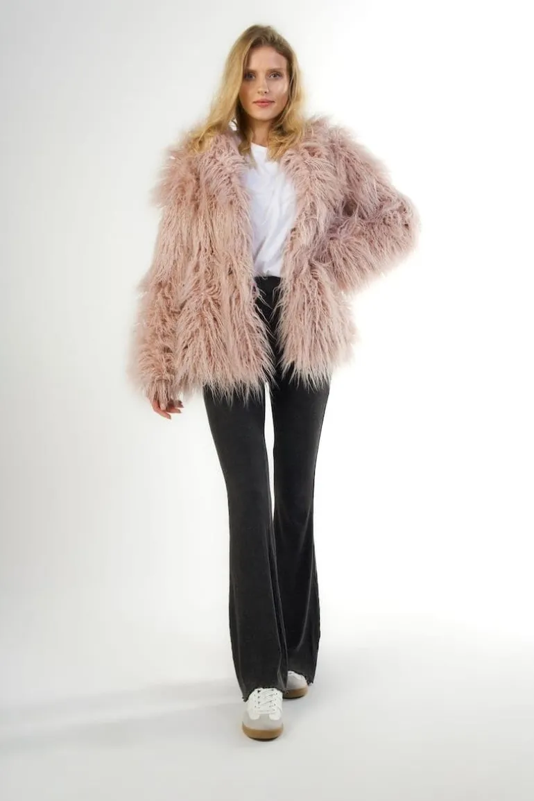 Jackets<CULT MIA FAUX FUR JACKET Light Pink