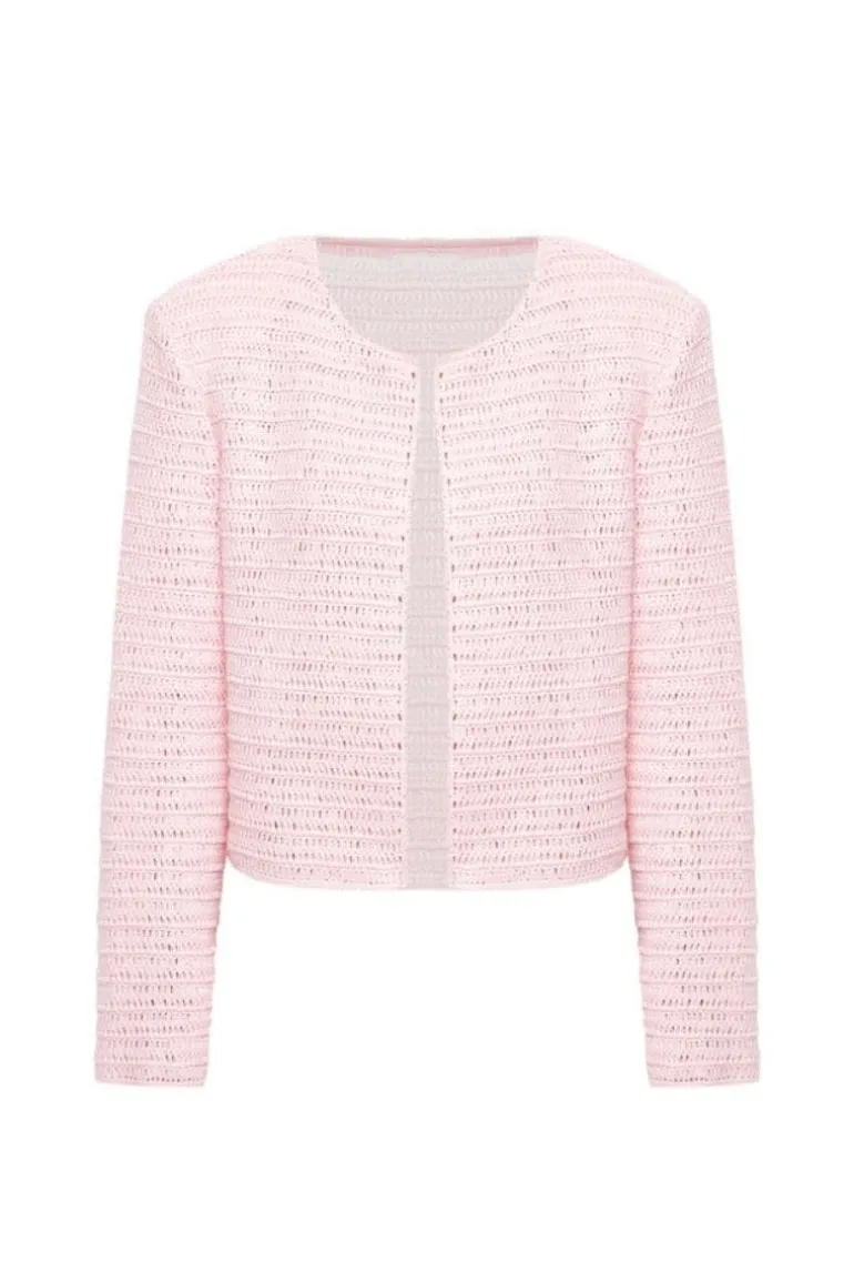 Jackets<CULT MIA LINEN KNITTED JACKET Light pink