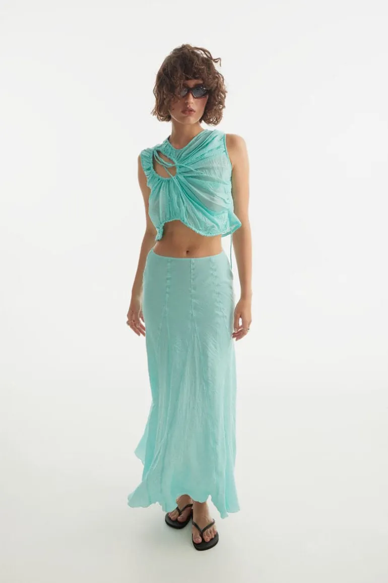 Skirts<CULT MIA A-LINE LAYERED MAXI SKIRT Light turquoise