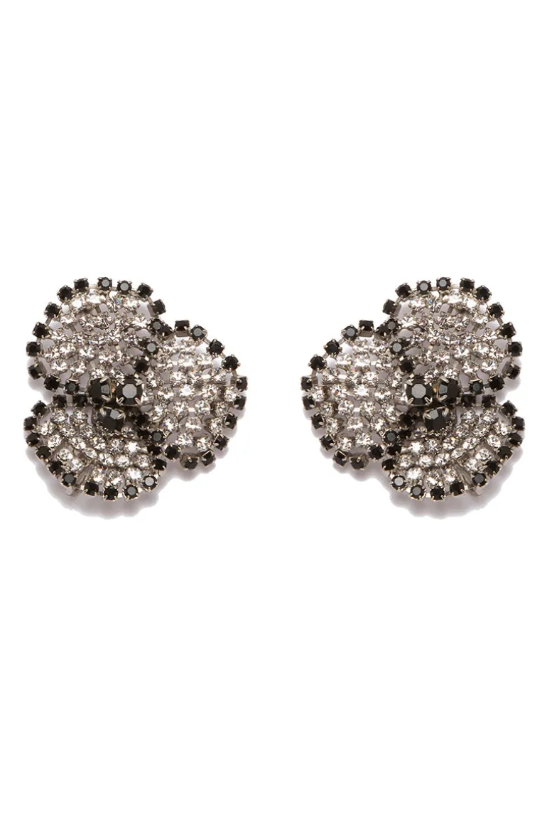 Earrings<CULT MIA LIL CAMELIA EARRINGS Crystal and Black