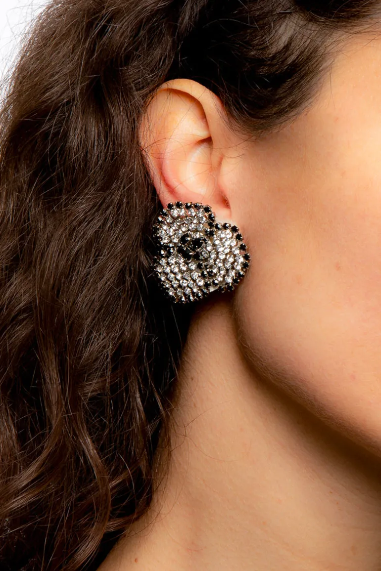 Earrings<CULT MIA LIL CAMELIA EARRINGS Crystal and Black