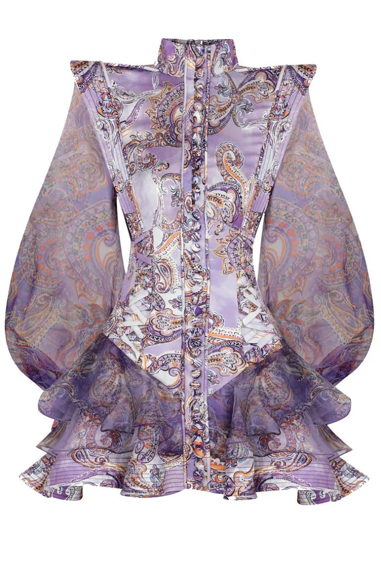 Dresses | Mini Dresses<CULT MIA RESERVED PUFF SLEEVED A-LINE MINI DRESS Lilac