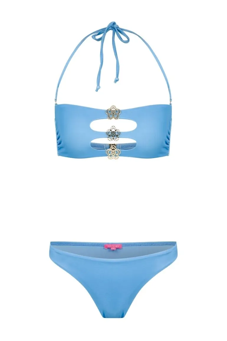 Swimwear<CULT MIA LILY ICONIC STRAPLESS BIKINI SET Blue