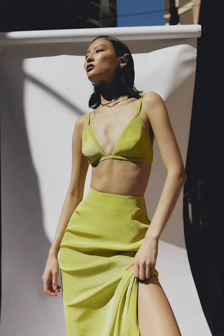 Tops<CULT MIA LIME BUSTIER TOP Lime punch