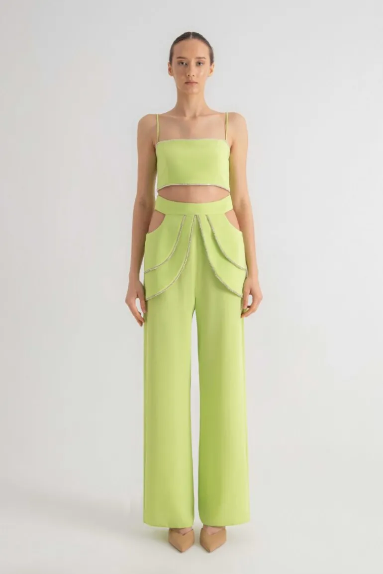 Tops<CULT MIA GREEN RHINESTONE TOP Lime