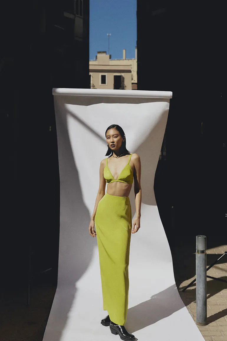 Skirts<CULT MIA LIME MAXI SKIRT Lime punch