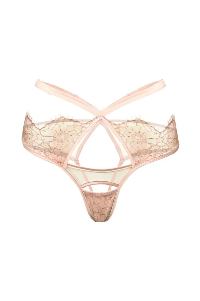 Lingerie<CULT MIA LINDA SATIN BREIFS Salmon Pink