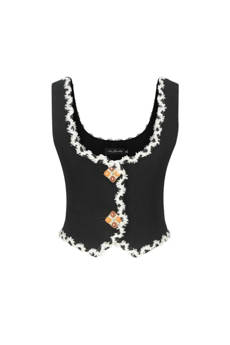 Tops<CULT MIA LISETTE SCOOP NECK TOP Black