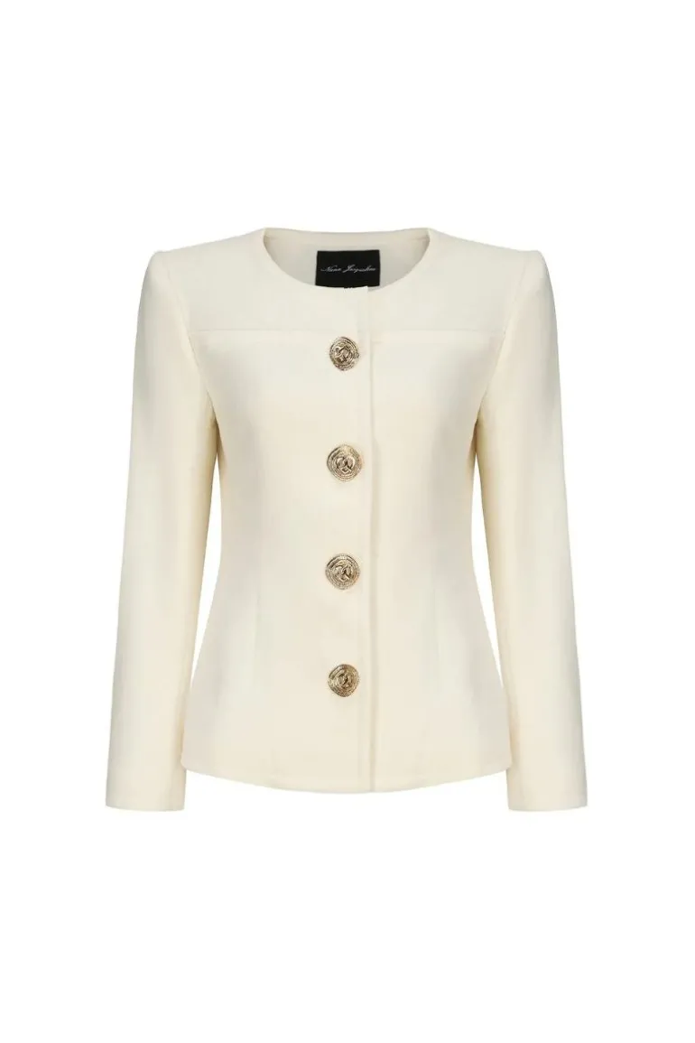 Blazers<CULT MIA LISETTE WHITE RETRO BLAZER Ivory