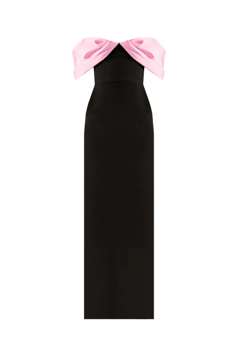 Dresses | Gowns<CULT MIA LIZZIE SATIN GOWN Black Pink Block