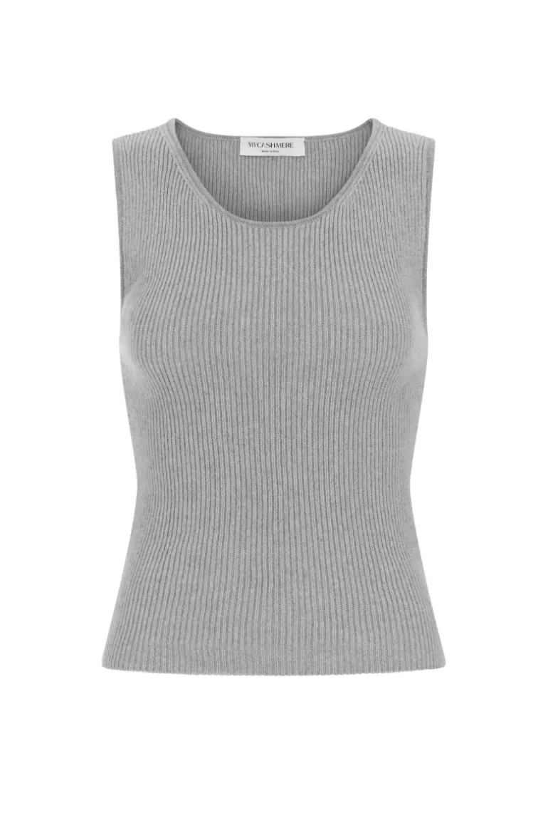Tops<CULT MIA LOLA CASHMERE TANK TOP IN Gray