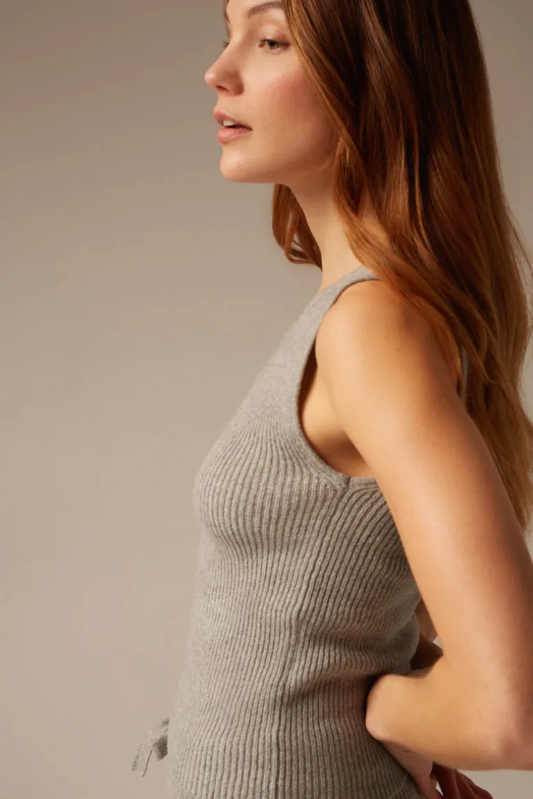 Tops<CULT MIA LOLA CASHMERE TANK TOP IN Gray