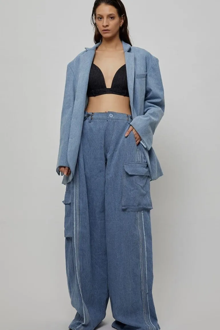 Outfit Sets<CULT MIA LOLA OVERSIZED DENIM BLAZER AND PANTS SET Blue Denim and Black