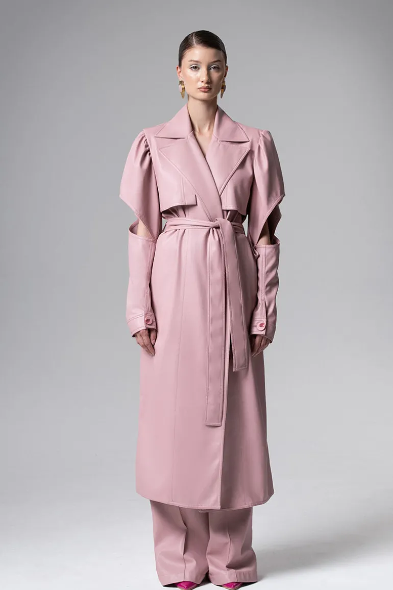 Coats<CULT MIA LONG TRENCH IN BLUSH Pink
