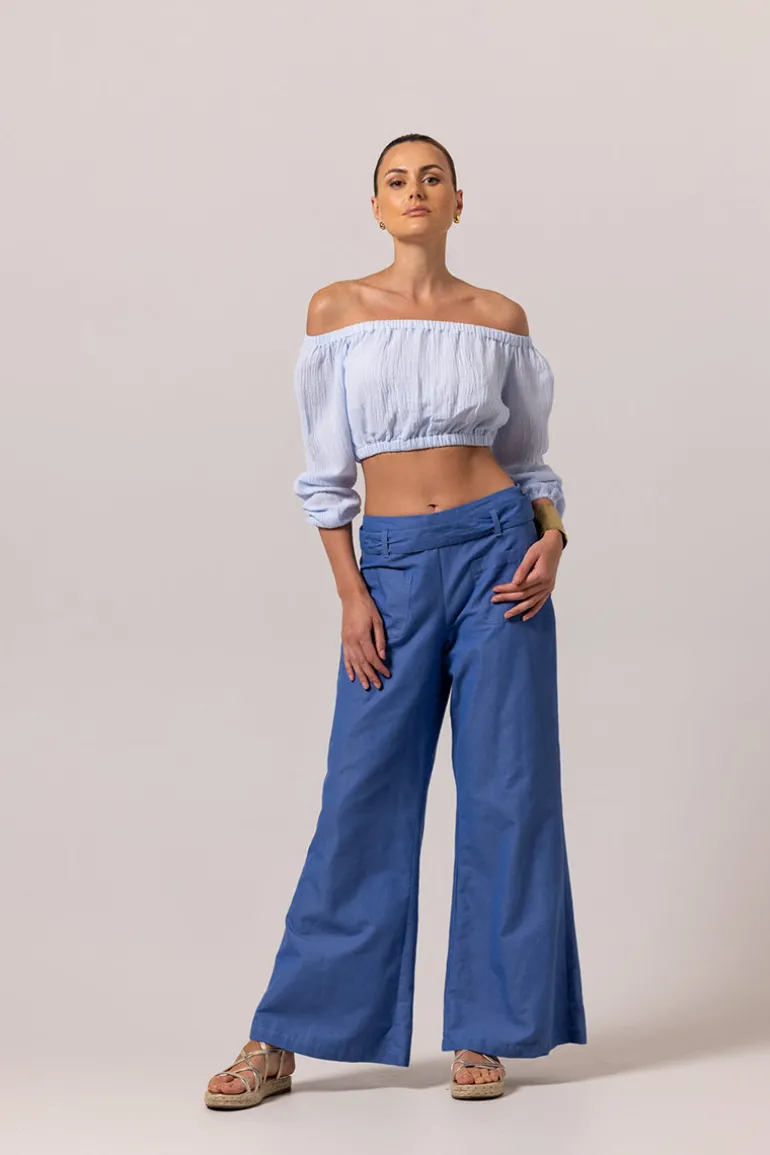 Pants<CULT MIA LORNA LIGHT DENIM PANTS Blue