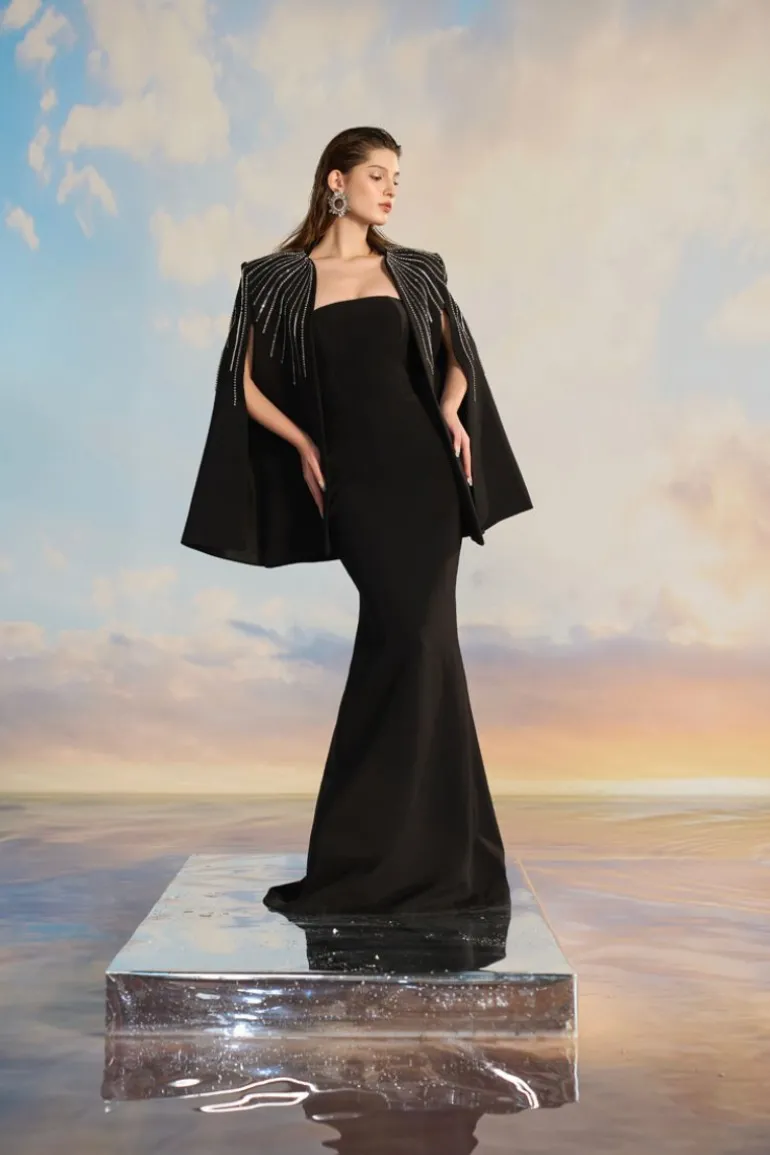 Dresses | Gowns<CULT MIA LOUISA CREPE FISHTAIL GOWN Black