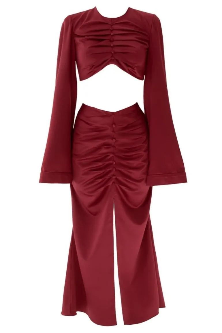 Outfit Sets<CULT MIA LOVE TOP AND SKIRT SET Cherry