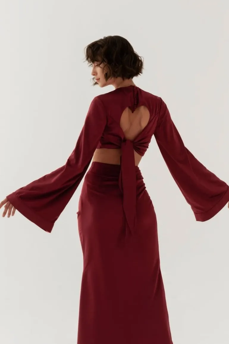 Outfit Sets<CULT MIA LOVE TOP AND SKIRT SET Cherry