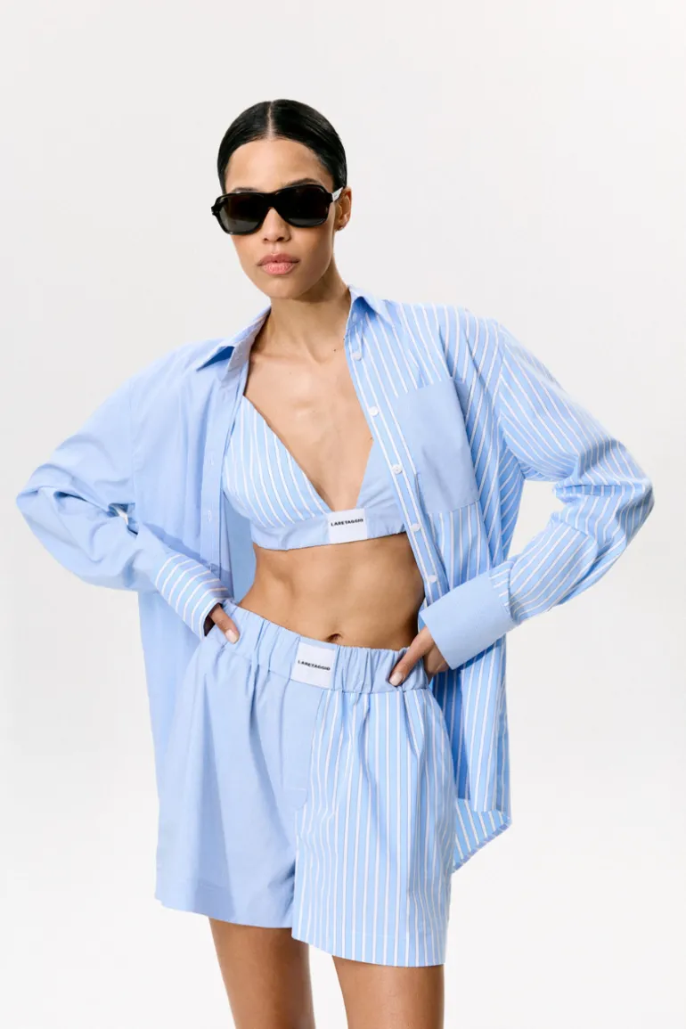 Lingerie<CULT MIA LUCA BLUE DOPPIO BUSTIER Blue and white