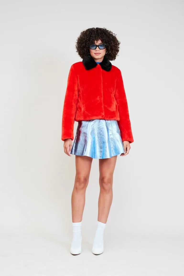 Jackets<CULT MIA LUCILLE ROUGE AND NOIR JACKET Rouge/Noir