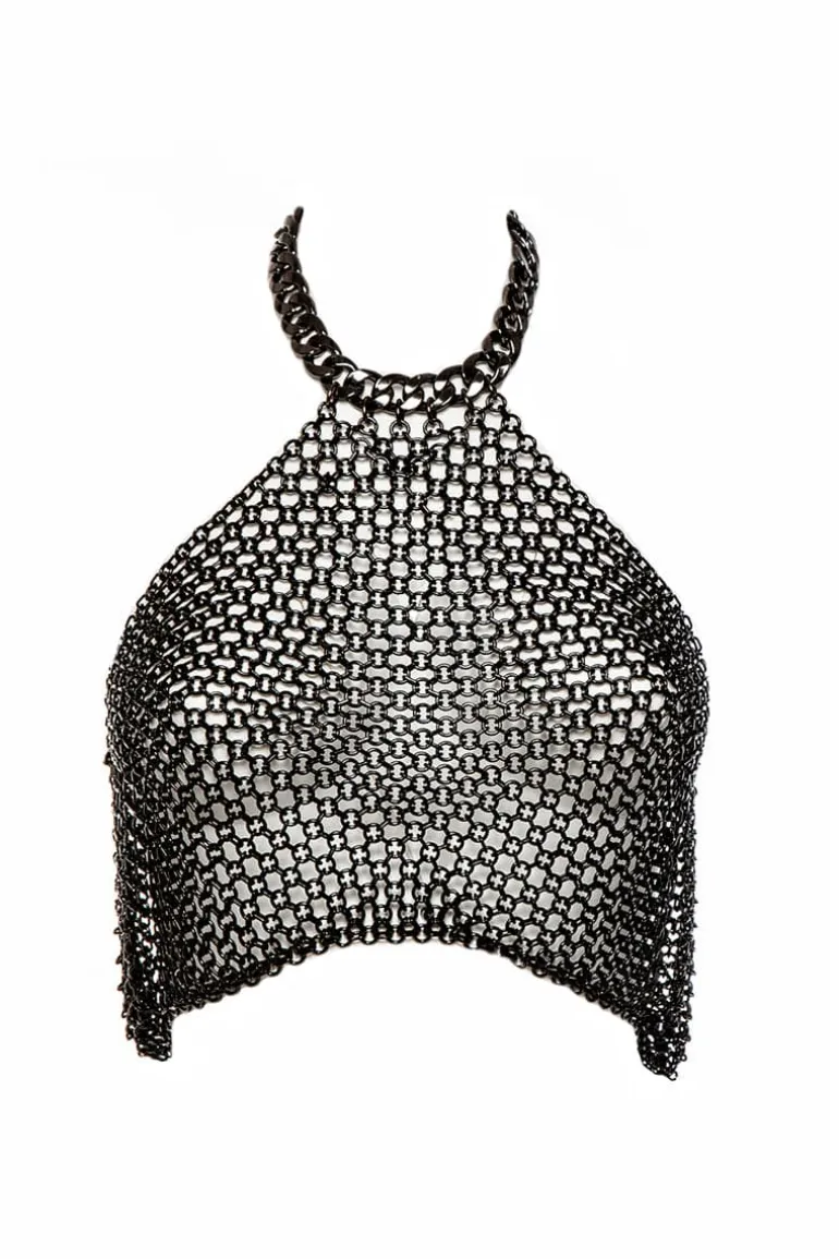 Tops<CULT MIA LUDO CHAIN TOP Black