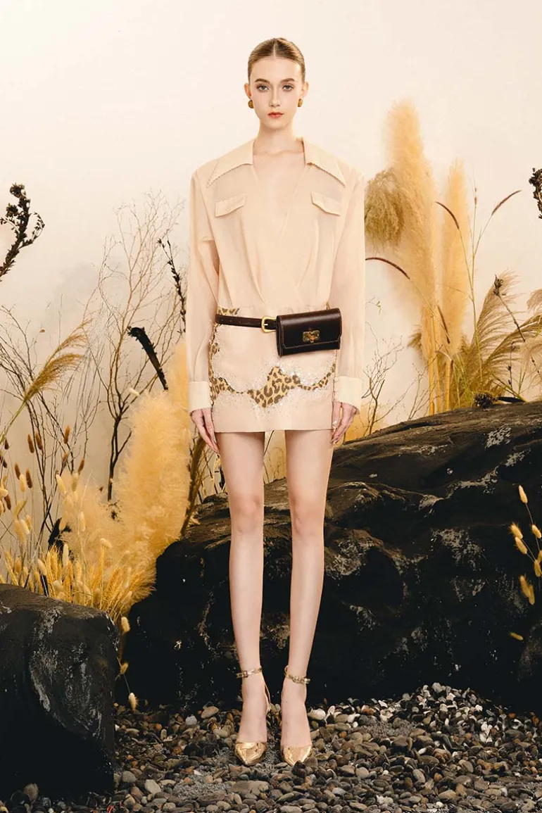 Dresses | Mini Dresses<CULT MIA LUMINOUS MINI DRESS Beige