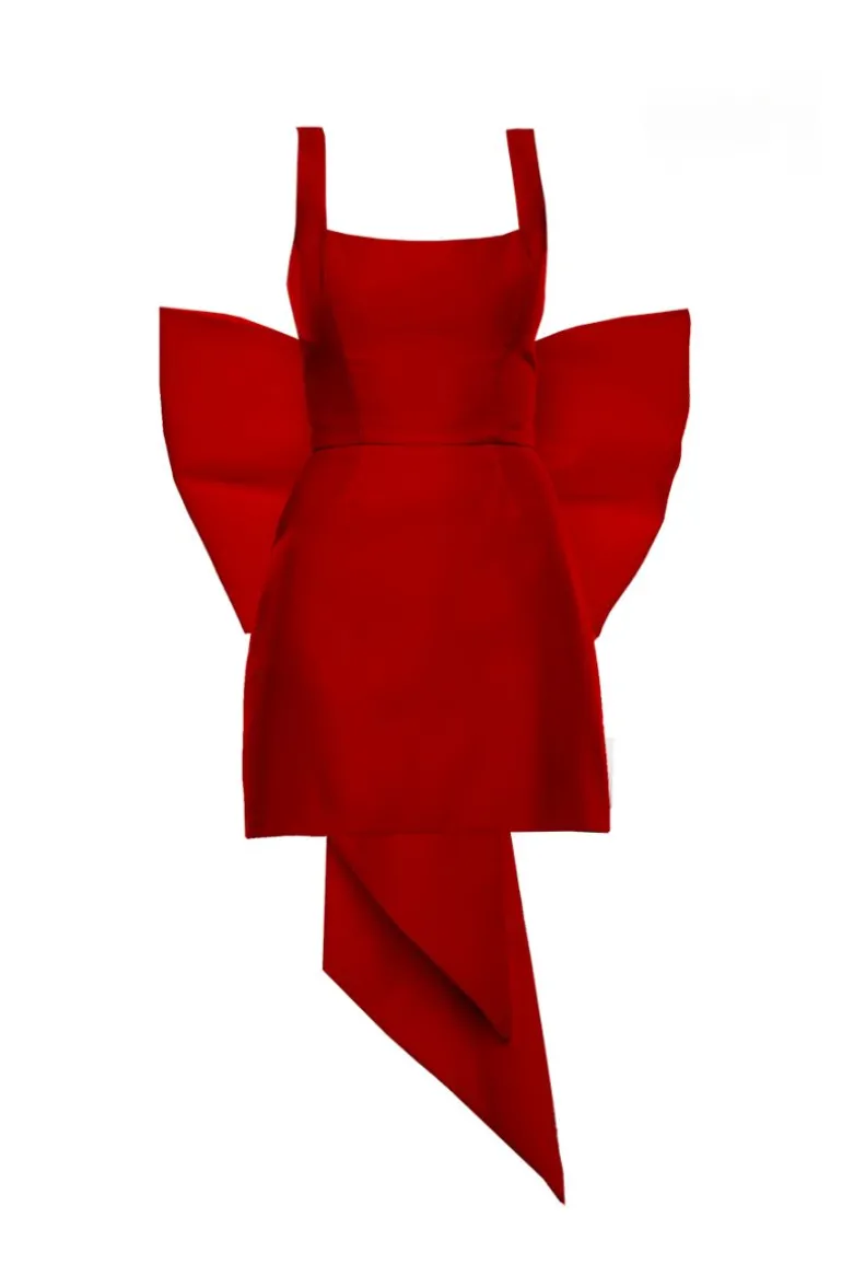 Dresses | Mini Dresses<CULT MIA LUNA RED MINI DRESS WITH BIG BOW Radiant Red