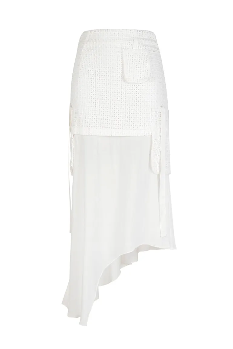 Skirts<CULT MIA LYNA ASYMMETRIC MIDI SKIRT White