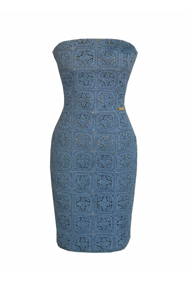 Dresses | Mini Dresses<CULT MIA LĀZU CROCHET MINI DRESS Sky Blue