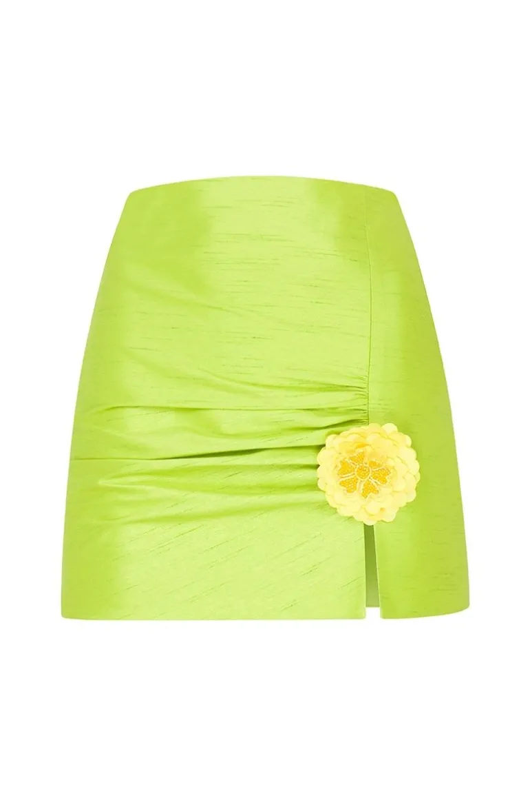 Skirts<CULT MIA MAGNOLIA FLORAL MINI SKIRT Green
