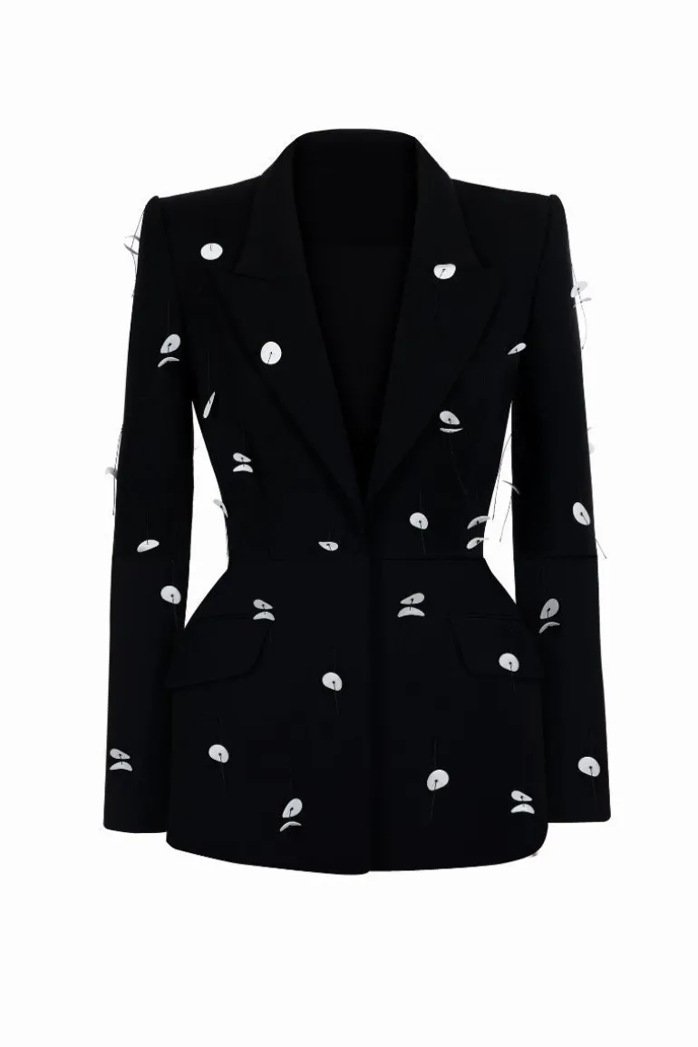 Jackets<CULT MIA MALANI STRUCTURED SQUARE SHOULDER BLAZER Black