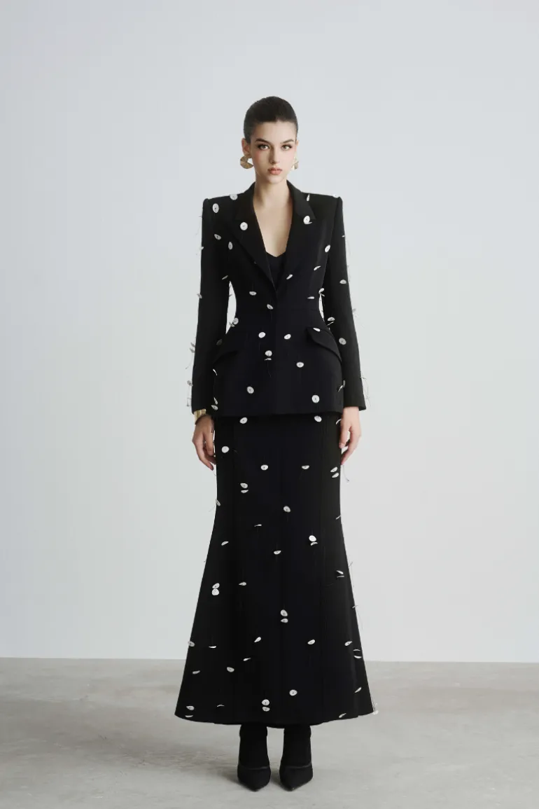 Jackets<CULT MIA MALANI STRUCTURED SQUARE SHOULDER BLAZER Black
