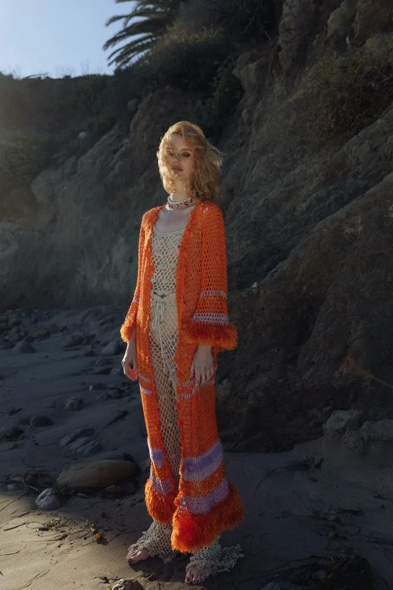 Knitwear<CULT MIA MALVA HANDMADE CROCHET CARDIGAN Orange