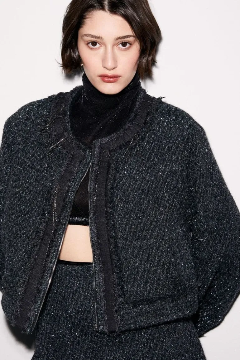 Jackets<CULT MIA MANSIGA GLITTER JACKET Black