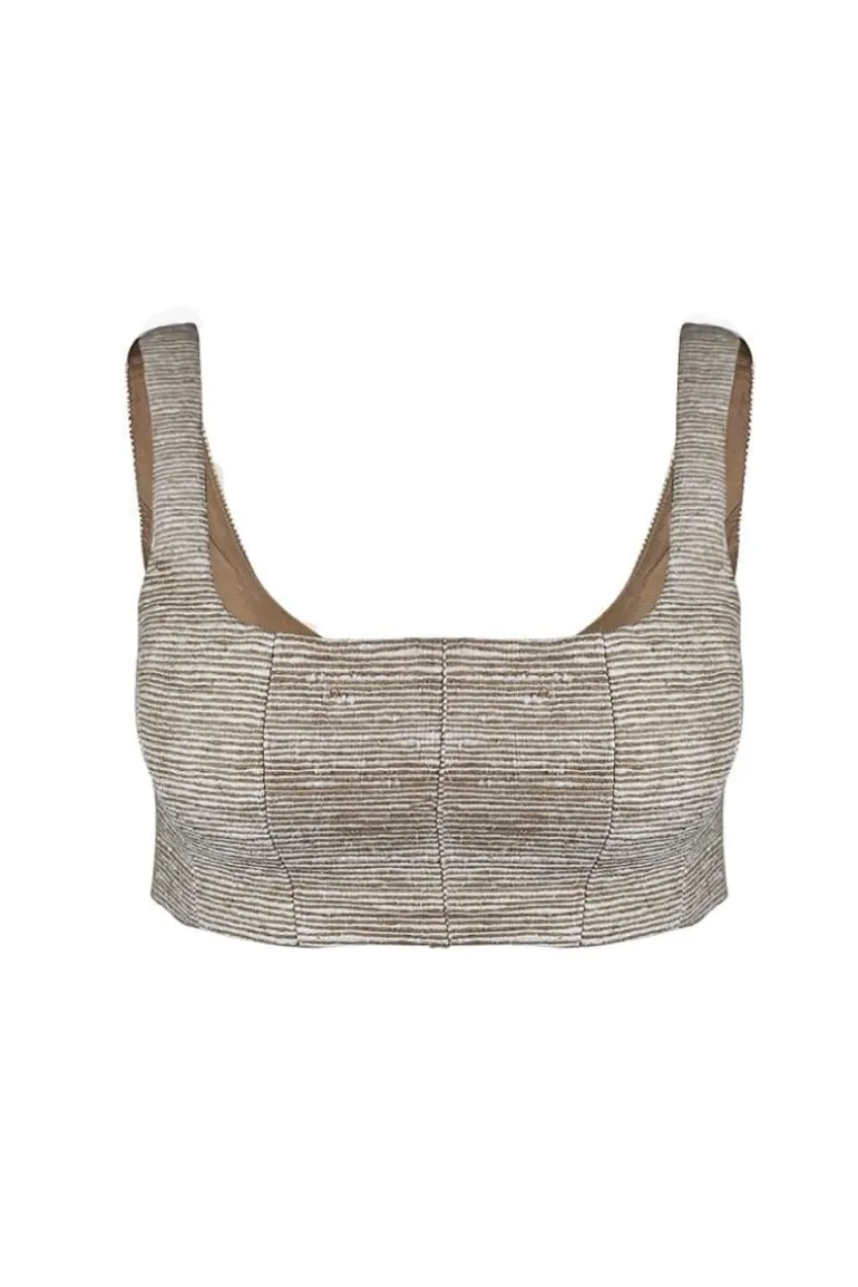 Tops<CULT MIA MAR STRUCTURED CROP TOP Natural