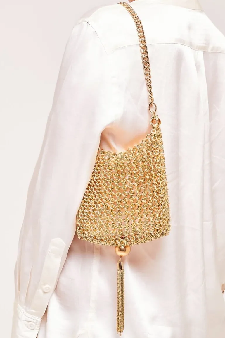 Shoulder Bags<CULT MIA MARAIS CHAIN SHOULDER BAG Gold