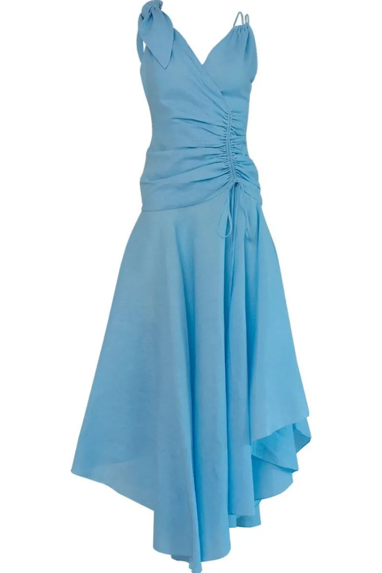 Dresses | Midi Dresses<CULT MIA MAREA DRAPED BLUE MIDI DRESS Baby Blue