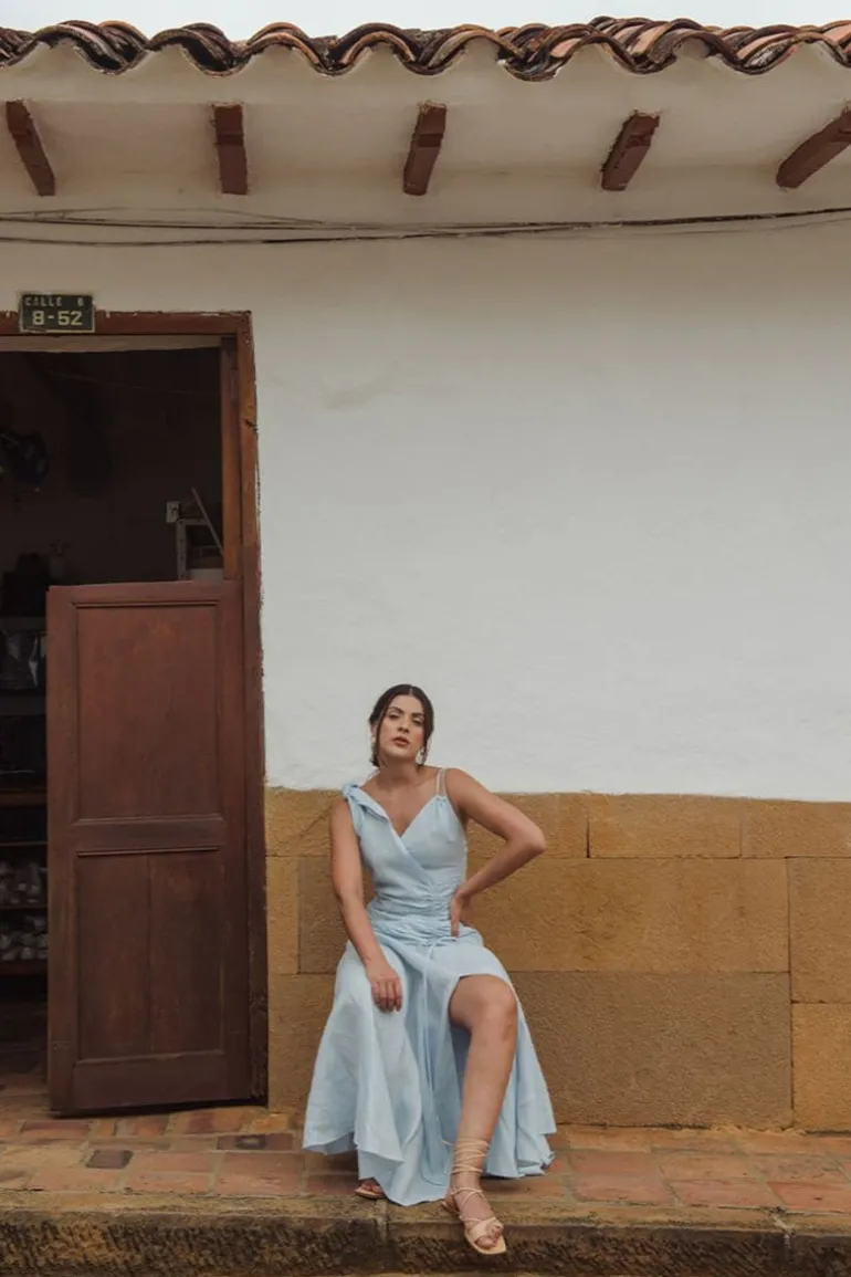 Dresses | Midi Dresses<CULT MIA MAREA DRAPED BLUE MIDI DRESS Baby Blue