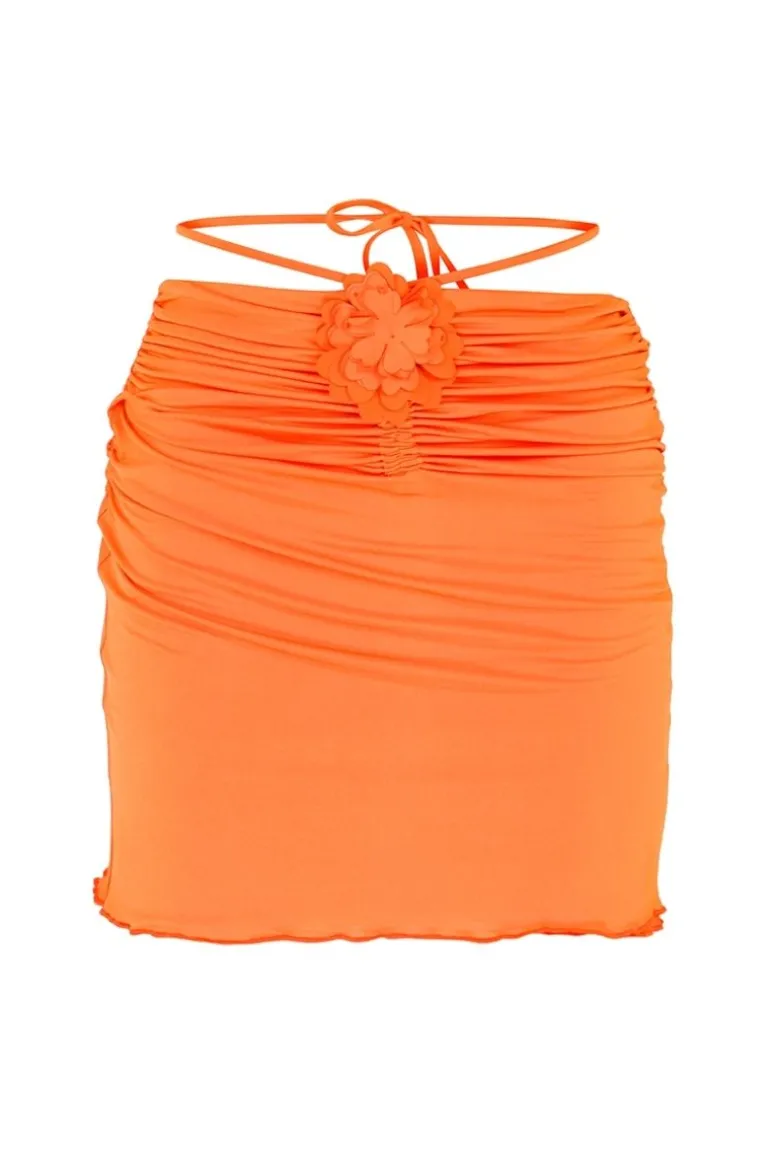 Skirts<CULT MIA MARIGOLD FLORAL MINI SKIRT Orange